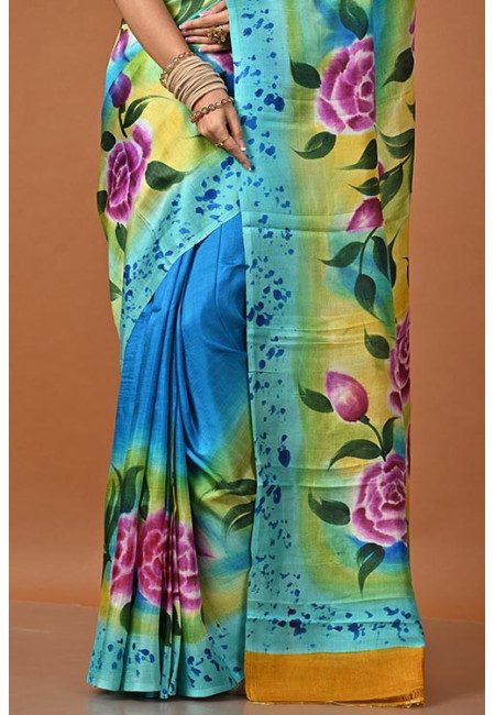 Tunte Color Hand Painted Pure Silk Saree (She Saree 2248)