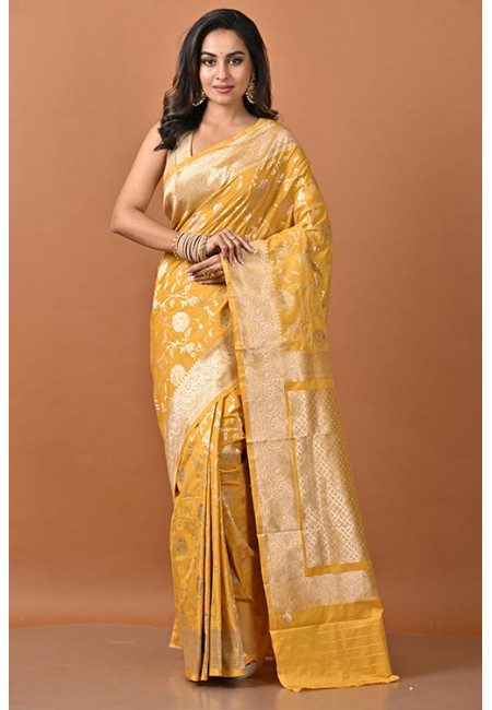 Golden Yellow Color Designer Semi Katan Silk Saree (She Saree 2256)