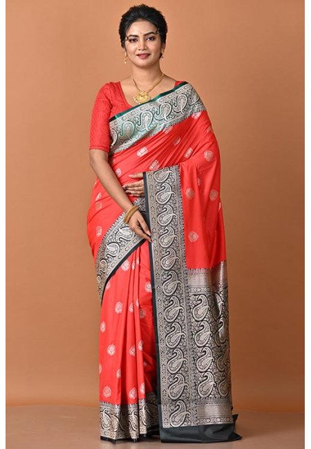 Red Color Designer Contrast Semi Katan Silk Saree (She Saree 2290)