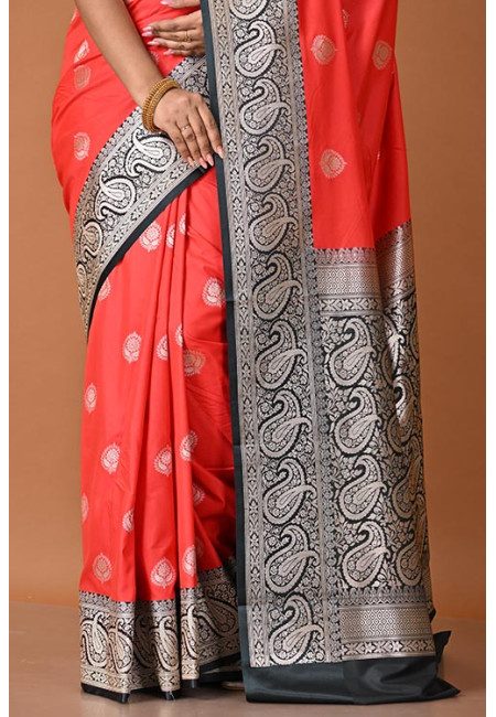 Red Color Designer Contrast Semi Katan Silk Saree (She Saree 2290)
