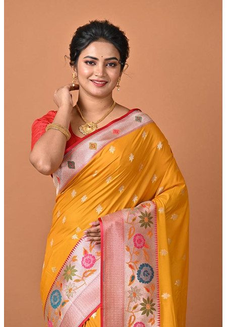 Mustard Color Designer Semi Katan Silk Saree (She Saree 2294)