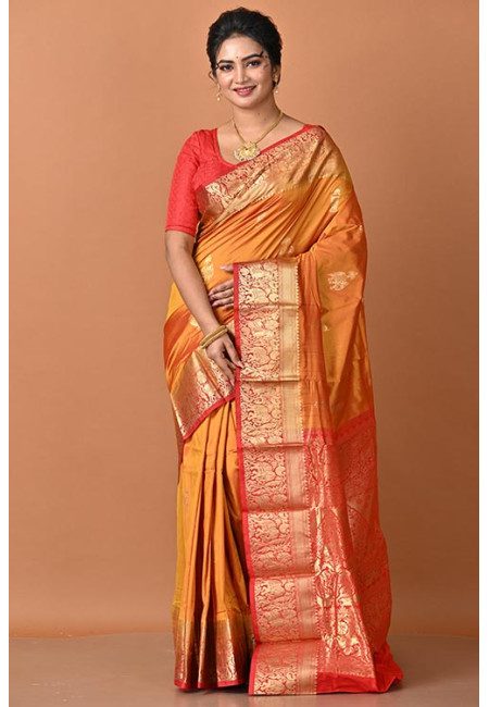 Mustard Color Contrast Pure Kanjivaram Silk Saree (She Saree 2295)