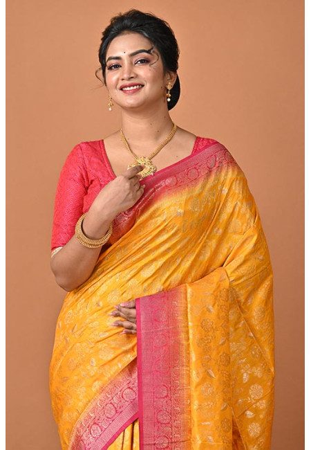Golden Yellow Color Soft Manipuri Silk Saree (She Saree 2300)