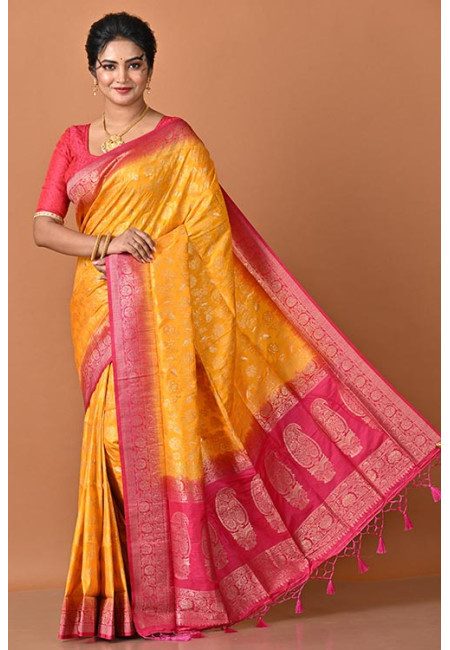 Golden Yellow Color Soft Manipuri Silk Saree (She Saree 2300)