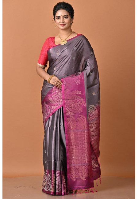 Grey Color Pure Handloom Pattu Silk Saree (She Saree 2309)