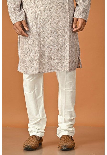 Grey Color Printed Cotton Punjabi Set For Men (She Punjabi 762)