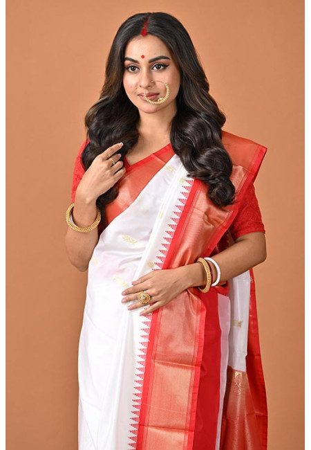 White Color Fancy Kanjivaram Silk Saree (She Saree 2349)
