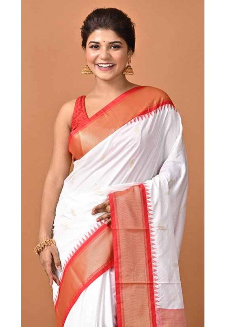 White Color Kanjivaram Silk Saree (She Saree 1611)