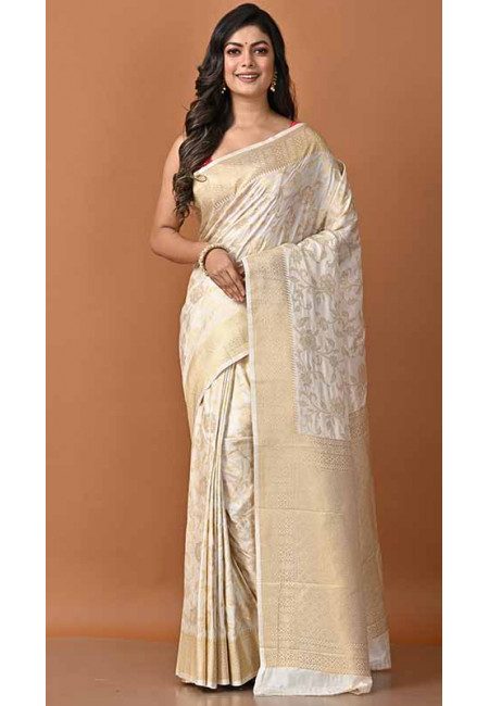 Off White Color Soft Manipuri Silk Saree (She Saree 1645)