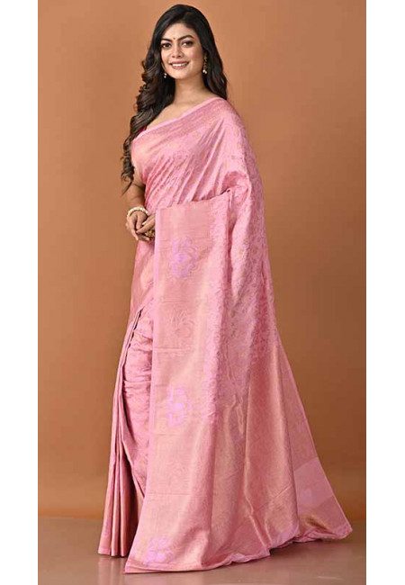 Baby Pink Color Designer Khaddi Silk Saree (She Saree 1648)