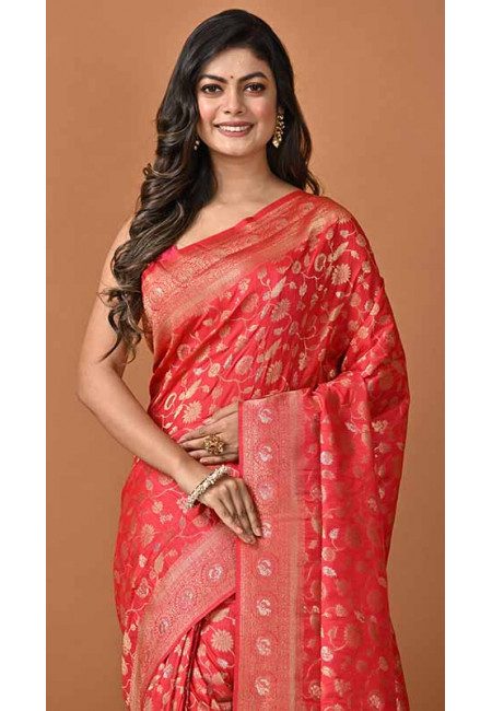 Red Color Soft Manipuri Silk Saree (She Saree 1652)