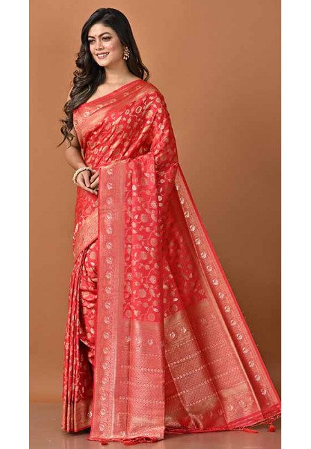 Red Color Soft Manipuri Silk Saree (She Saree 1652)