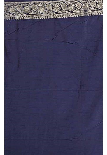 Navy Blue Color Semi Katan Silk Saree (She Saree 1654)