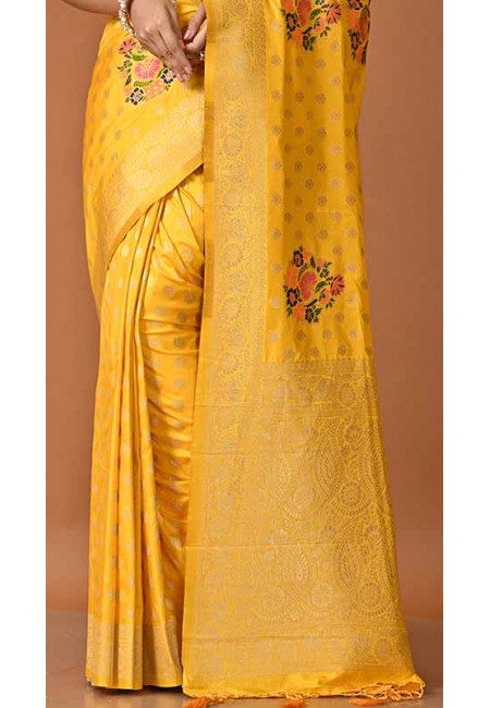 Yellow Color Semi Katan Silk Saree (She Saree 1657)