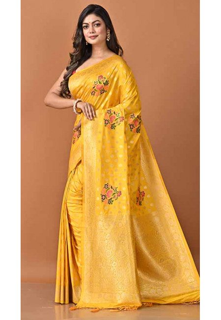Yellow Color Semi Katan Silk Saree (She Saree 1657)