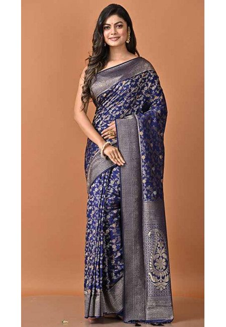 Navy Blue Color Soft Manipuri Silk Saree (She Saree 1682)