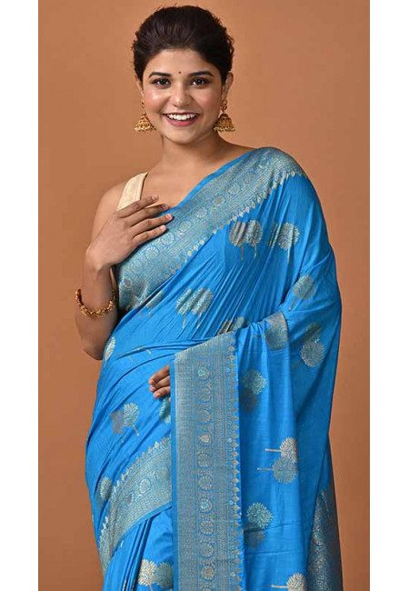 Sky Blue Color Soft Manipuri Silk Saree (She Saree 1688)
