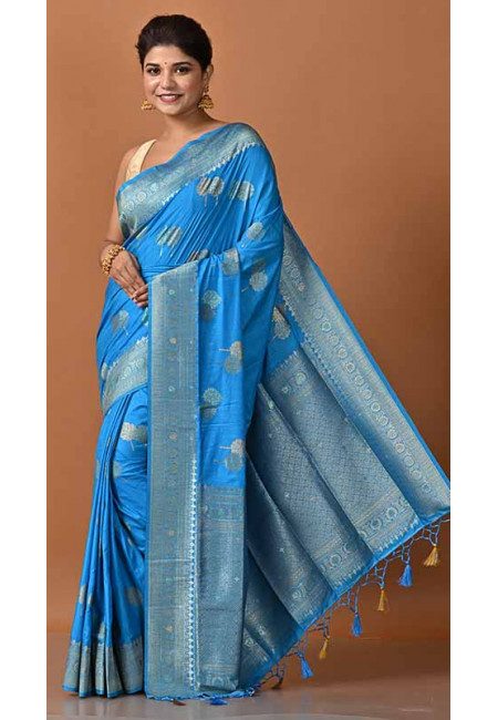 Sky Blue Color Soft Manipuri Silk Saree (She Saree 1688)