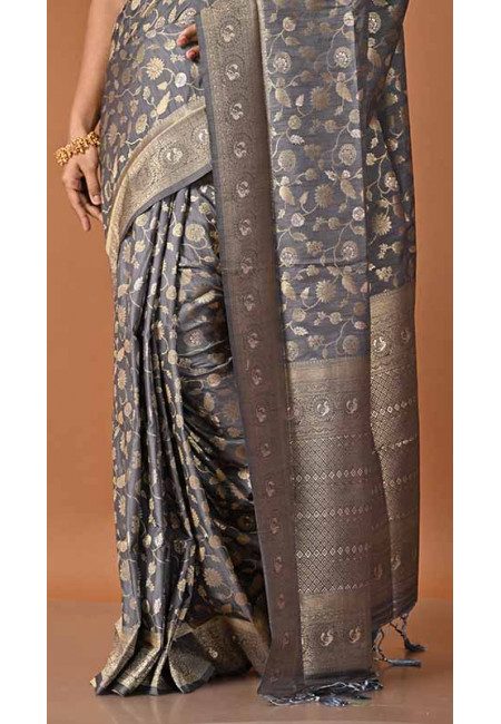 Grey Color Soft Manipuri Silk Saree (She Saree 1693)