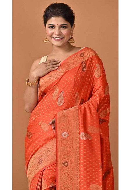 Orange Color Semi Katan Silk Saree (She Saree 1694)