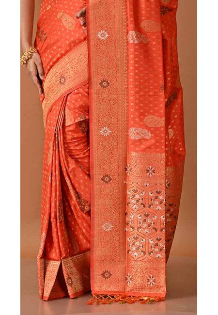 Orange Color Semi Katan Silk Saree (She Saree 1694)