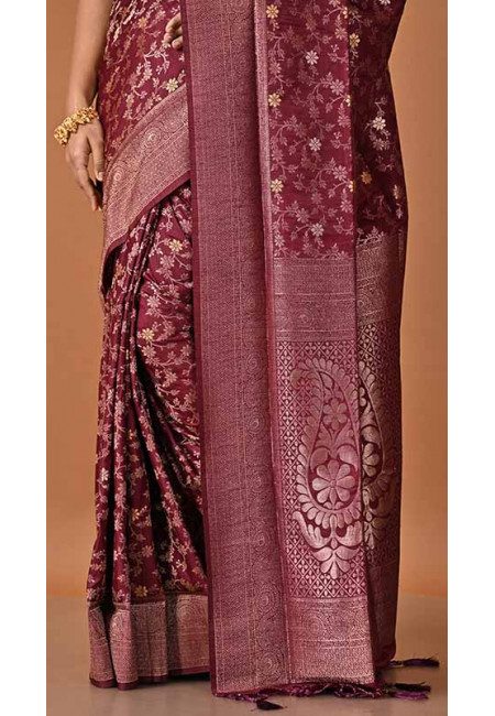 Wine Color Soft Manipuri Silk Saree (She Saree 1700)