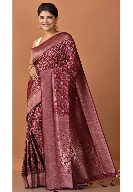 Wine Color Soft Manipuri Silk Saree (She Saree 1700)