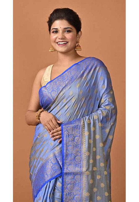 Blue Color Chanderi Silk Saree (She Saree 1712)