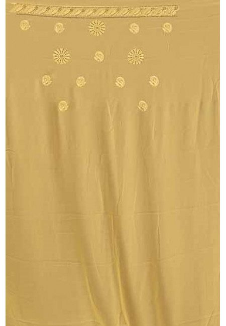 Yellow Color Designer Embroidery Chiffon Saree (She Saree 1731)