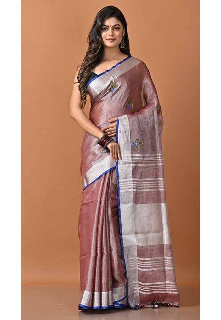 Lavender Color Tissue Linen Silk Saree (She Saree 1757)