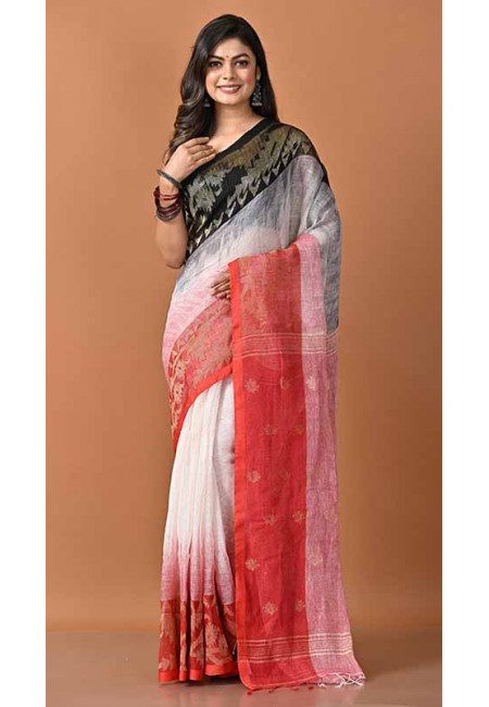 Off White Color Linen Banarasi Cotton Saree (She Saree 1760)