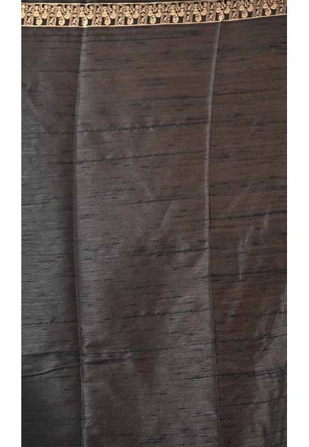 Black Color Semi Tussar Silk Saree (She Saree 1777)