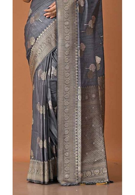 Grey Color Soft Manipuri Katan Silk Saree (She Saree 1778)