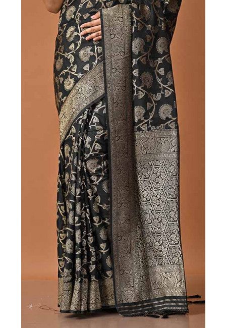 Black Color Soft Malai Silk Saree (She Saree 1780)