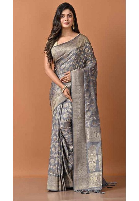 Grey Color Soft Manipuri Silk Saree (She Saree 1792)