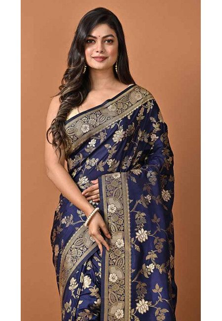 Navy Blue Color Soft Manipuri Silk Saree (She Saree 1805)