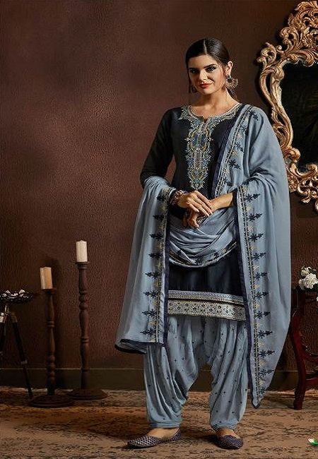 Deep Blue Designer Salwar Patiala Set (She Salwar 519)