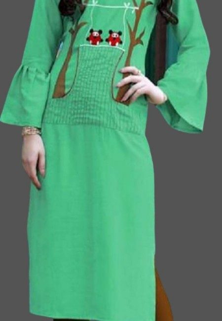 Green Color Emroidered Kurti (She Kurti 501)