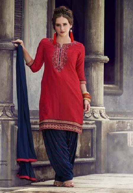 Red Color Designer Salwar Patiala Set (She Salwar 511)