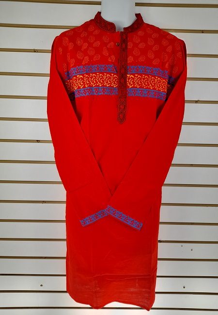 Red Color Regular Fit Cotton Punjabi (She Boutique Punjabi 505)
