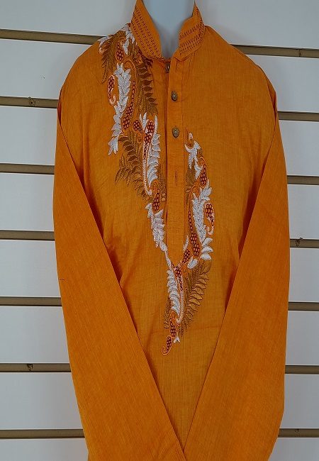 Mustard Color Embroidery Regular Fit Cotton Punjabi (She Boutique Punjabi 512)