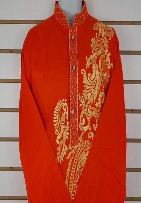 Orange Color Embroidery Regular Fit Cotton Punjabi (She Boutique Punjabi 513)