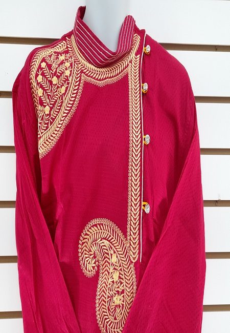 Fuchsia Pink Color Embroidery Regular Fit Cotton Punjabi (She Boutique Punjabi 515)