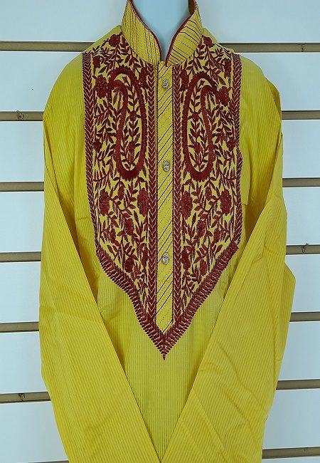Yellow Color Embroidery Regular Fit Cotton Punjabi (She Boutique Punjabi 516)