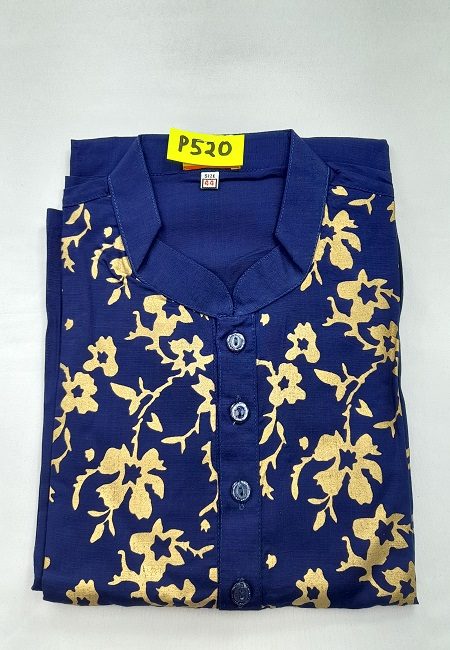 Navy Blue Color Printed Regular Fit Cotton Punjabi (She Boutique Punjabi 520)