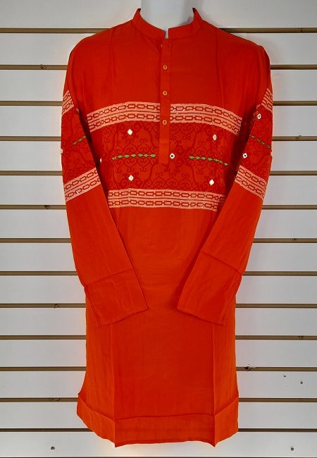 Red Color Embroidery Regular Fit Linen Punjabi (She Boutique Punjabi 522)