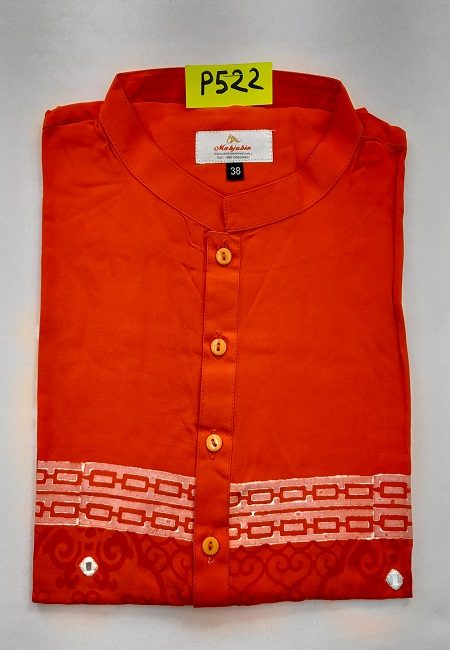 Red Color Embroidery Regular Fit Linen Punjabi (She Boutique Punjabi 522)
