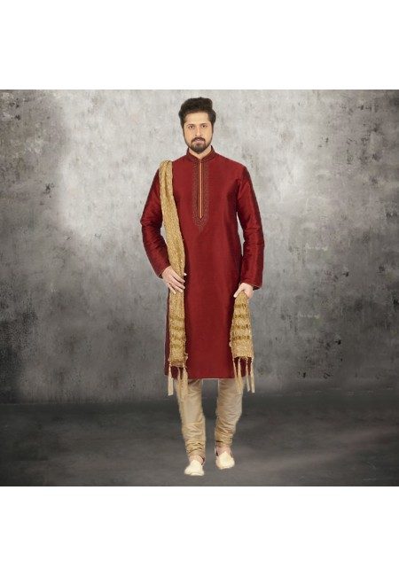 Maroon Color Banarasi Silk Punjabi Set (She SIlk Punjabi 540)