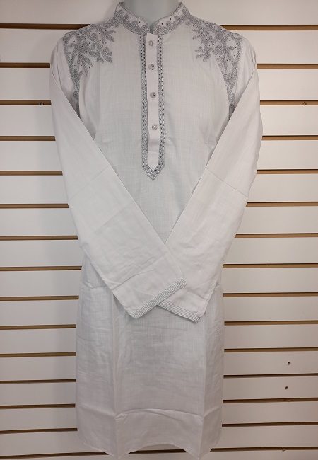 White Color Cotton Embroidery Punjabi (She Boutique Punjabi 530)