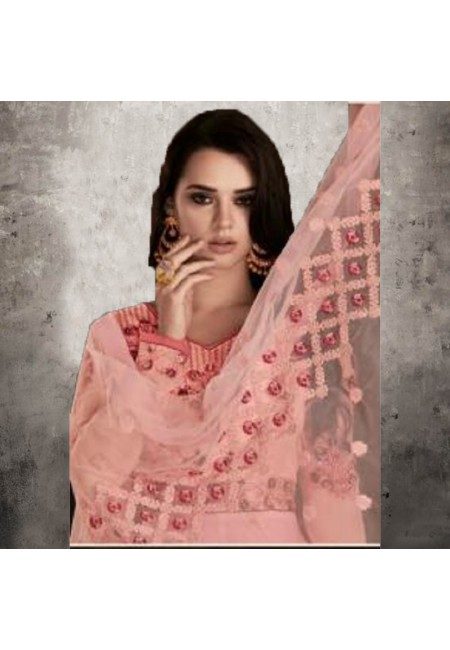 Light Peach Color Designer Floor Touch Salwar Suit (She Salwar 545)